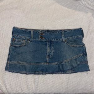 Hollister Denim Low-Rise Mini Skirt